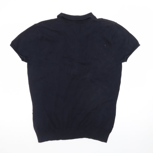 GANT Men's Black XL Cotton Blend Short Sleeve Polo Shirt