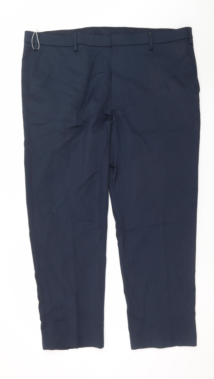 Marks and Spencer Men's Blue 42in Regular Fit Dress Pants