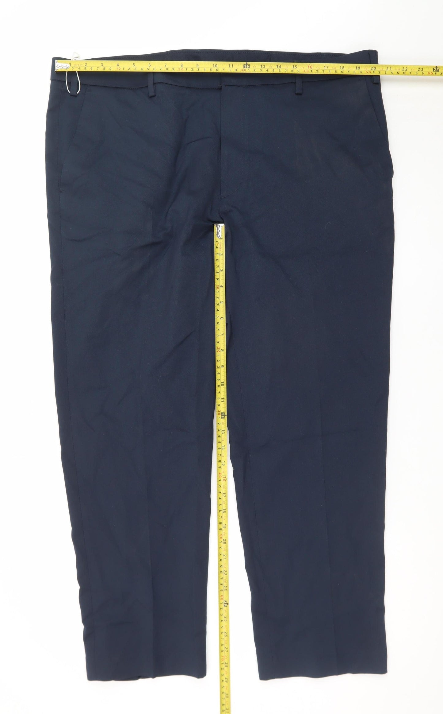 Marks and Spencer Men's Blue 42in Regular Fit Dress Pants