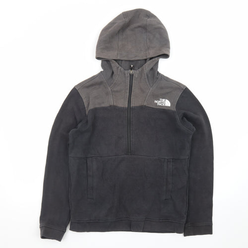 The North Face Boys Black Fleece Full Zip Hoodie Size L Outdoor Warm