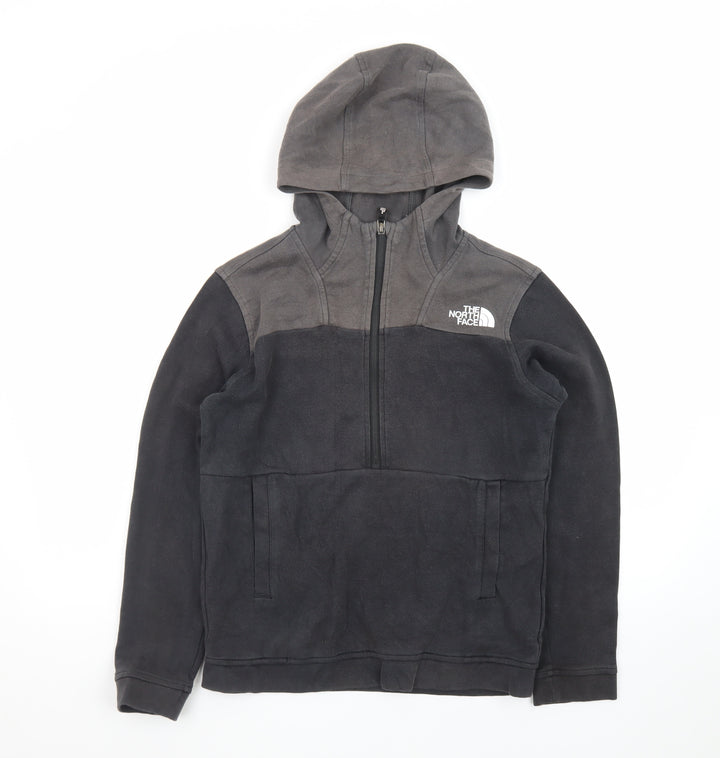The North Face Boys Black Fleece Full Zip Hoodie Size L Outdoor Warm