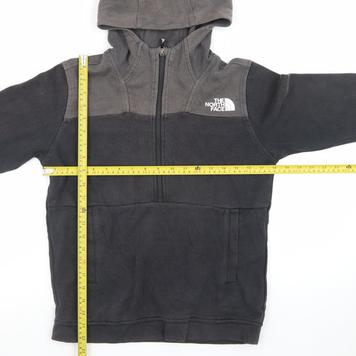 The North Face Boys Black Fleece Full Zip Hoodie Size L Outdoor Warm