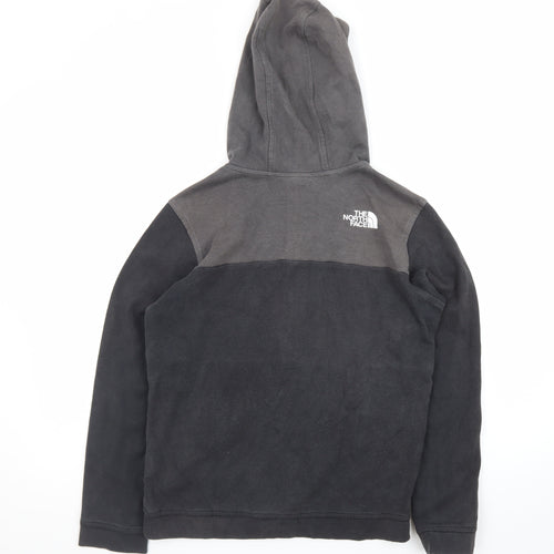 The North Face Boys Black Fleece Full Zip Hoodie Size L Outdoor Warm