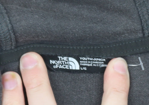 The North Face Boys Black Fleece Full Zip Hoodie Size L Outdoor Warm