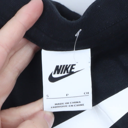 Nike Men's Black Swoosh Logo Graphic Crew Neck Sweatshirt Small