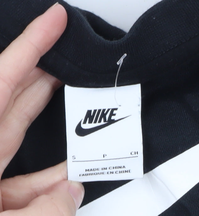 Nike Men's Black Swoosh Logo Graphic Crew Neck Sweatshirt Small