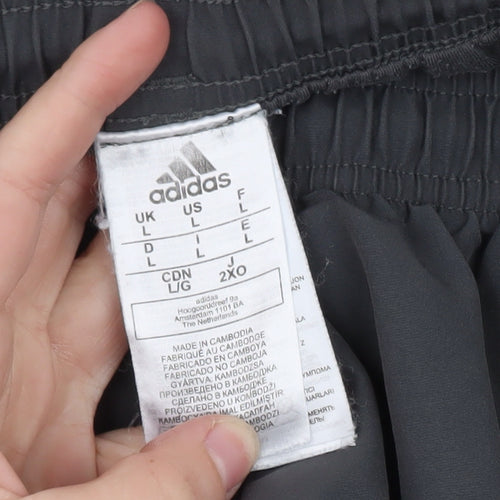 Adidas Men's Grey L Jogger Trousers with Ankle Zip and Pockets