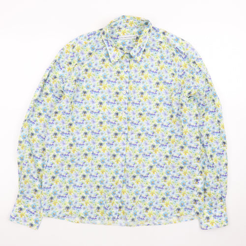 The Oxford Shirt Co. Women's Multicoloured Floral Cotton Button-Up Shirt Size M