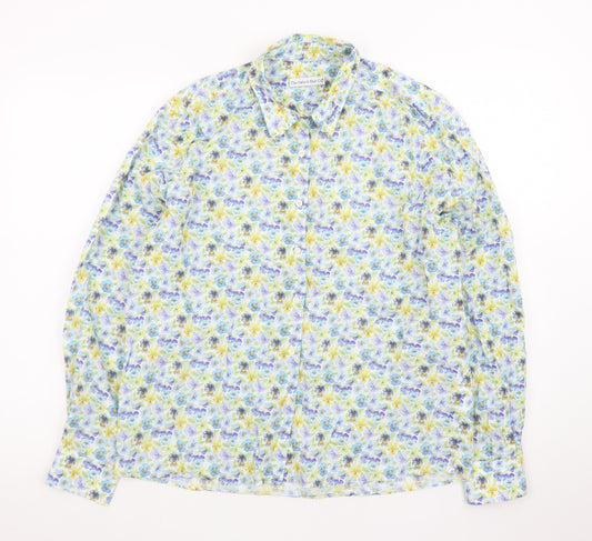 The Oxford Shirt Co. Women's Multicoloured Floral Cotton Button-Up Shirt Size M