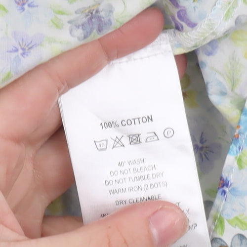 The Oxford Shirt Co. Women's Multicoloured Floral Cotton Button-Up Shirt Size M