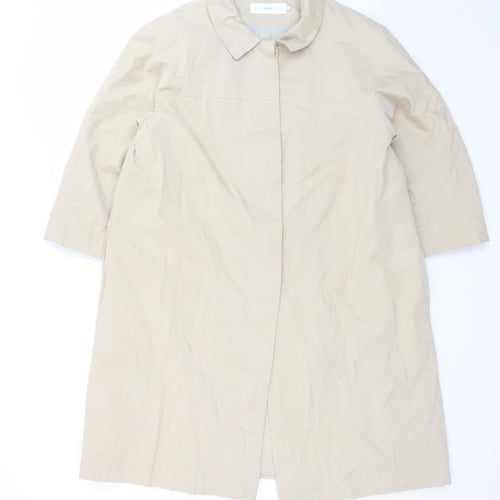 John Lewis Women’s Beige Long Trench Coat Size 16 Cotton Blend