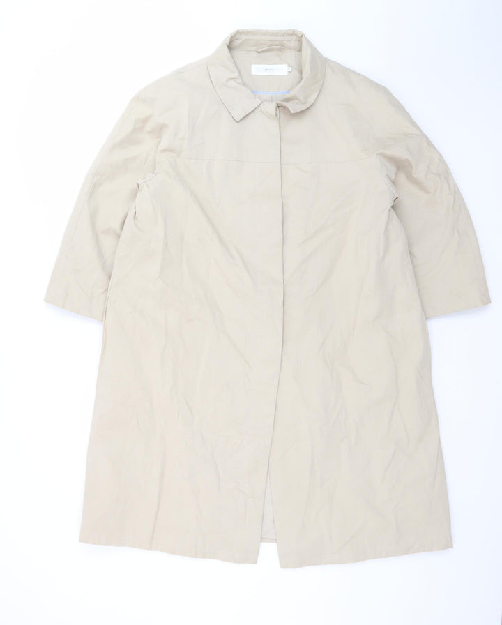 John Lewis Women’s Beige Long Trench Coat Size 16 Cotton Blend