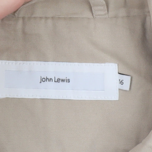 John Lewis Women’s Beige Long Trench Coat Size 16 Cotton Blend