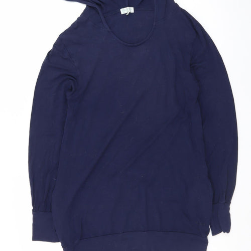 Manuka Unisex Blue Small Pullover Hoodie Embroidered Floral Slim Fit