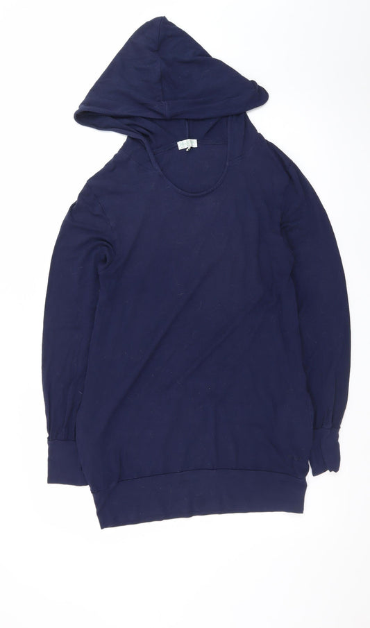 Manuka Unisex Blue Small Pullover Hoodie Embroidered Floral Slim Fit