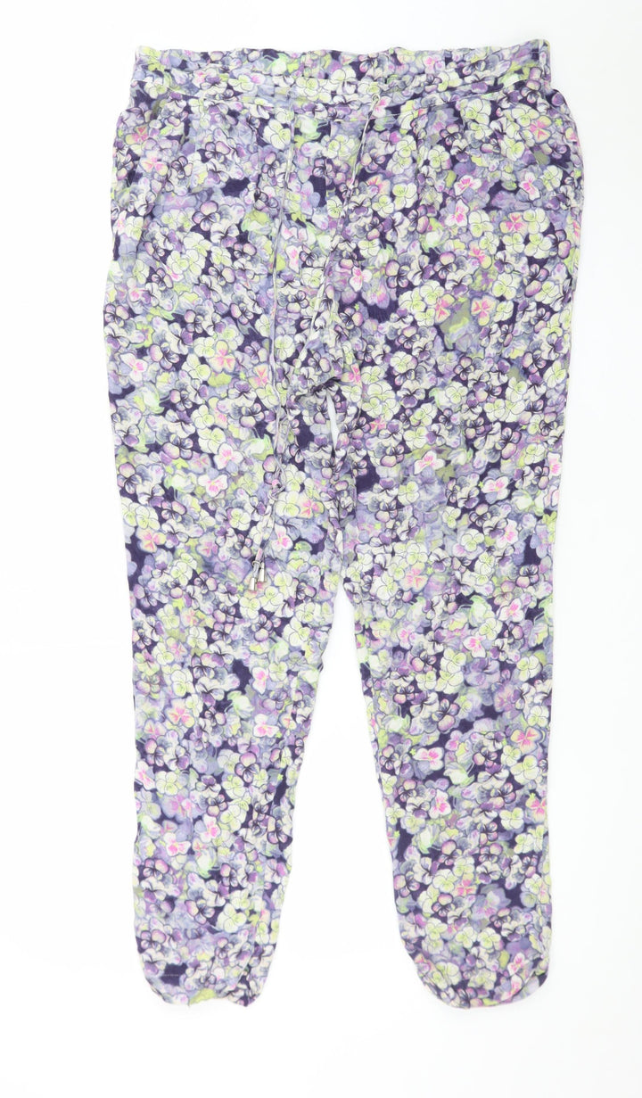 Warehouse Womens Multicoloured Floral Jogger Trousers Size 12
