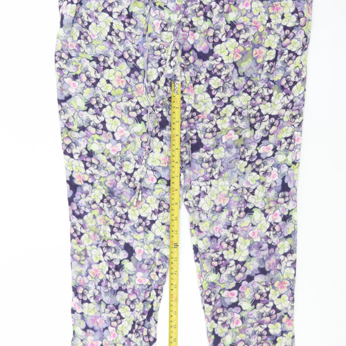 Warehouse Womens Multicoloured Floral Jogger Trousers Size 12