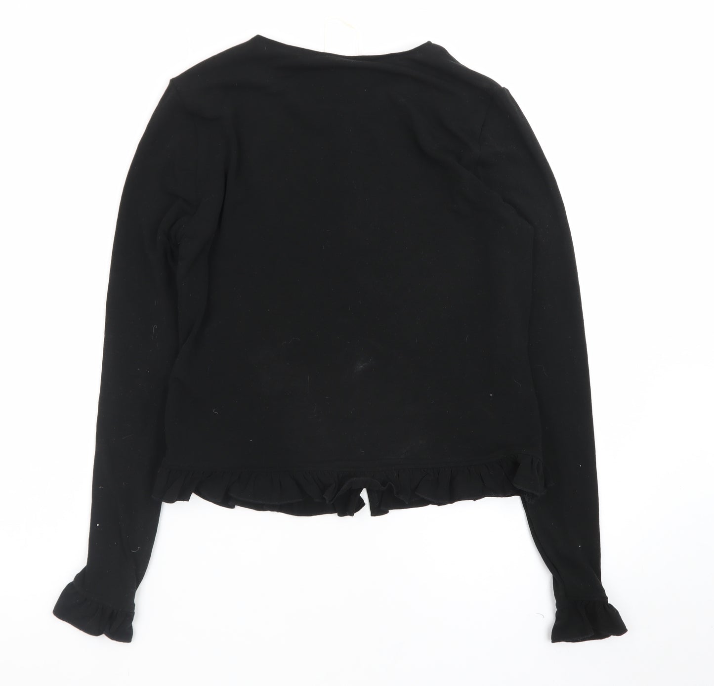 Marks and Spencer Women's Black Ruffle Button Cardigan Size 12
