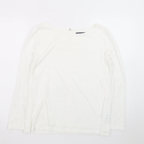 Marks and Spencer Women’s Ivory Lace Long Sleeve Blouse UK 14