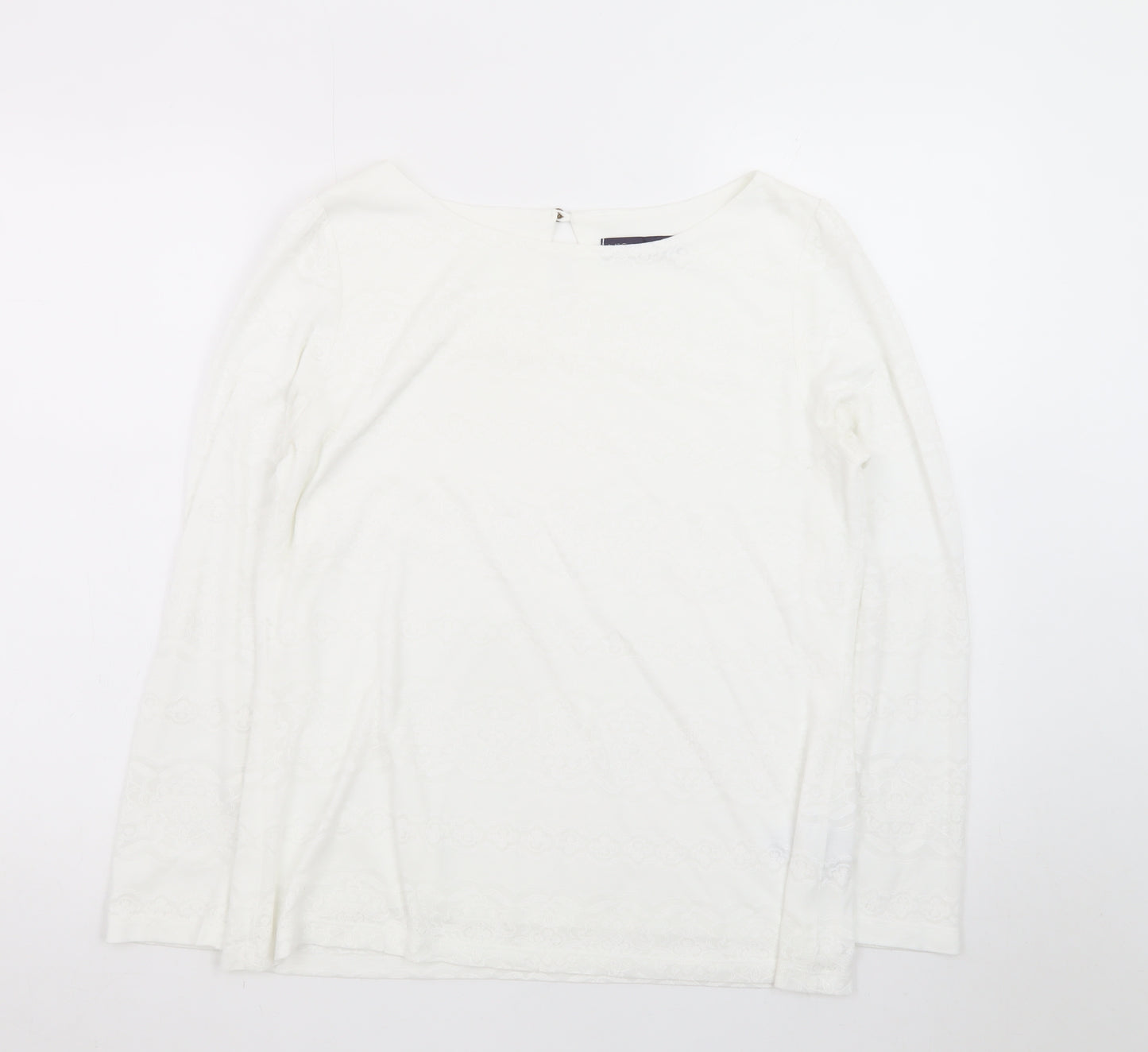 Marks and Spencer Women’s Ivory Lace Long Sleeve Blouse UK 14