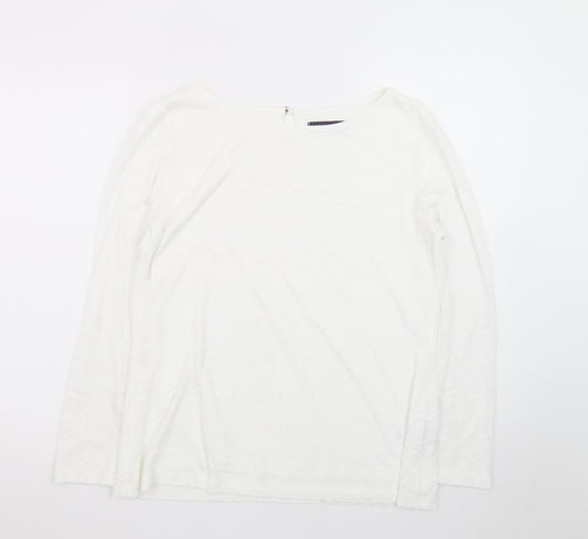 Marks and Spencer Women’s Ivory Lace Long Sleeve Blouse UK 14