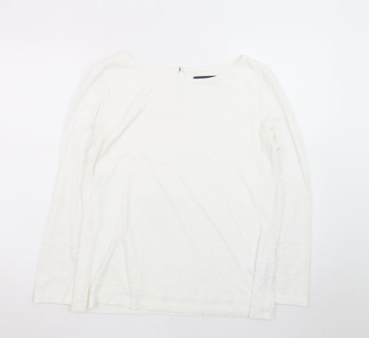 Marks and Spencer Women’s Ivory Lace Long Sleeve Blouse UK 14
