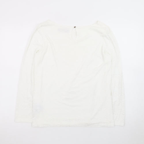 Marks and Spencer Women’s Ivory Lace Long Sleeve Blouse UK 14