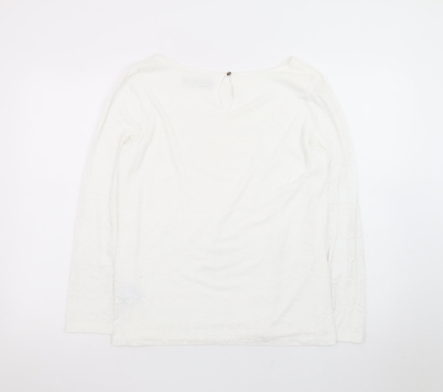 Marks and Spencer Women’s Ivory Lace Long Sleeve Blouse UK 14