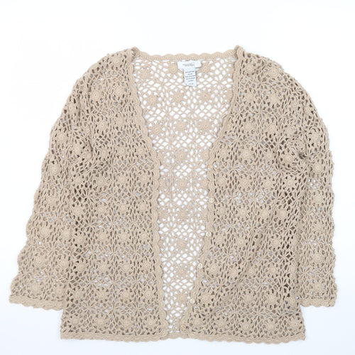 Northern Reflections Women's Beige Crochet Cotton Cardigan M