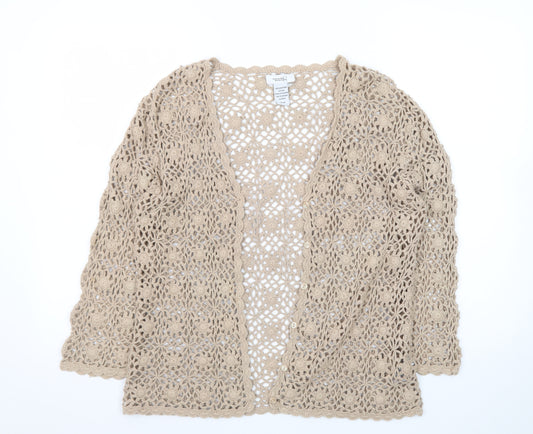 Northern Reflections Women's Beige Crochet Cotton Cardigan M