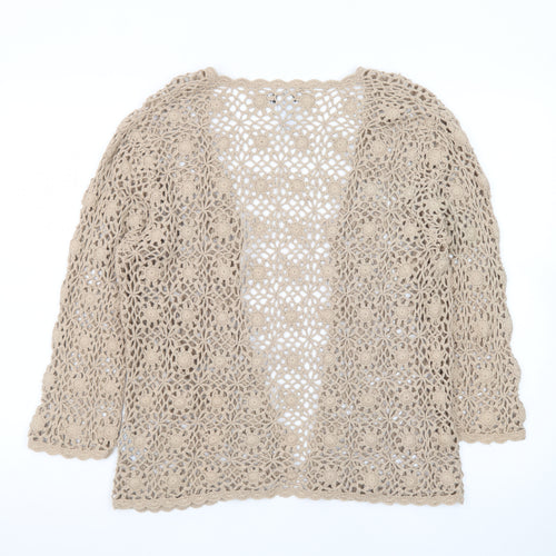 Northern Reflections Women's Beige Crochet Cotton Cardigan M