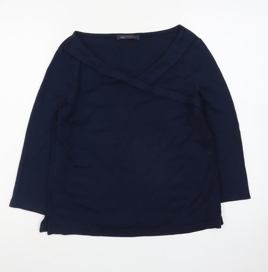 Marks and Spencer Women’s Navy Blue Wrap Jersey Top Size 12
