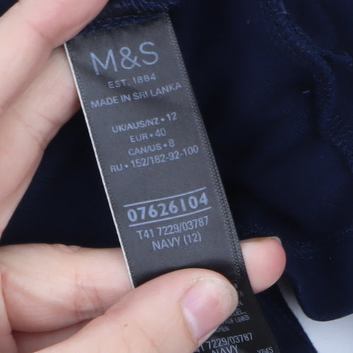 Marks and Spencer Women’s Navy Blue Wrap Jersey Top Size 12