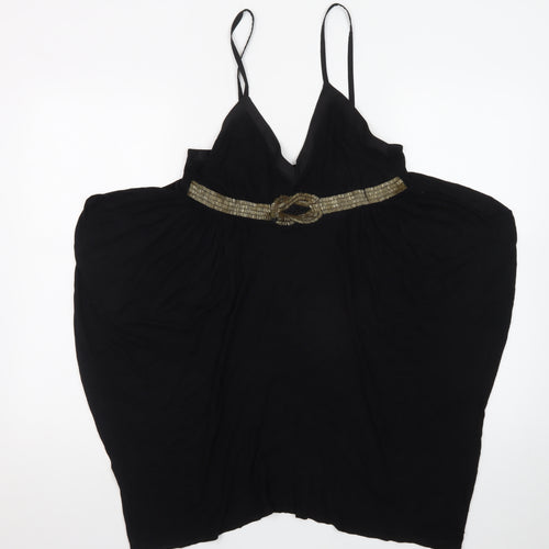 Miss Selfridge Women's Black Size 12 Beaded Slip Dress