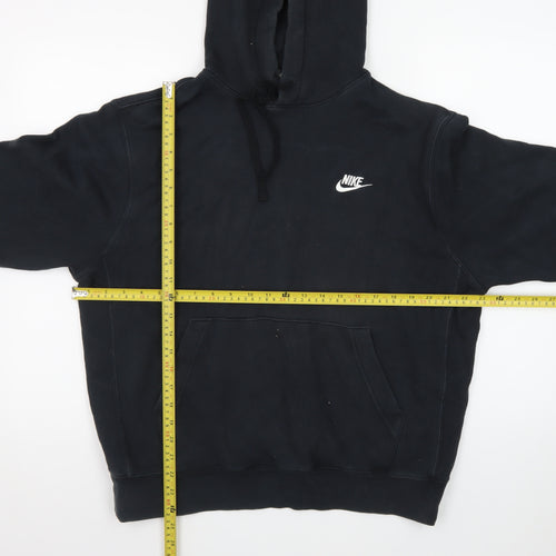 Nike Men's Black Pullover Hoodie M Regular Fit Logo Fleece Sweatshirt