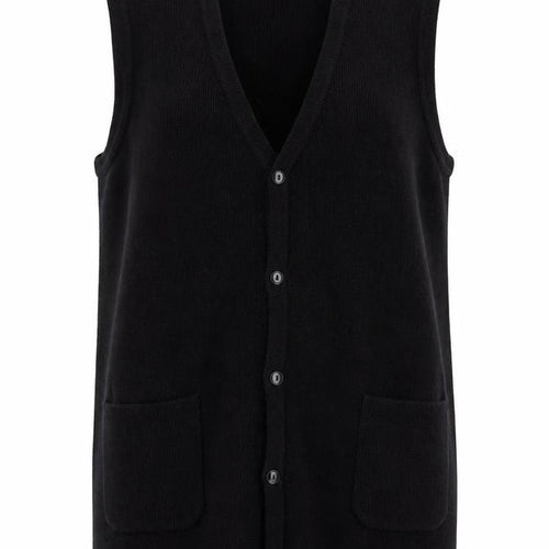 Vintage Sears Womens Black Acrylic Knit Vest Jumper Size S