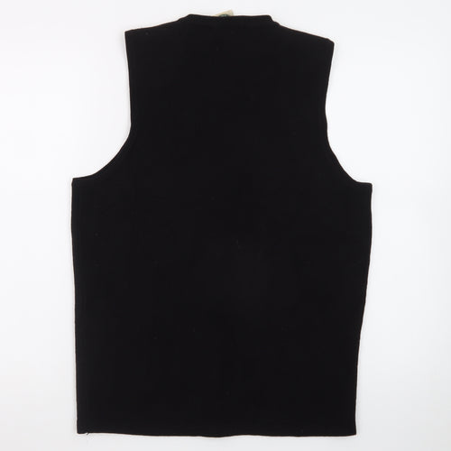 Vintage Sears Womens Black Acrylic Knit Vest Jumper Size S