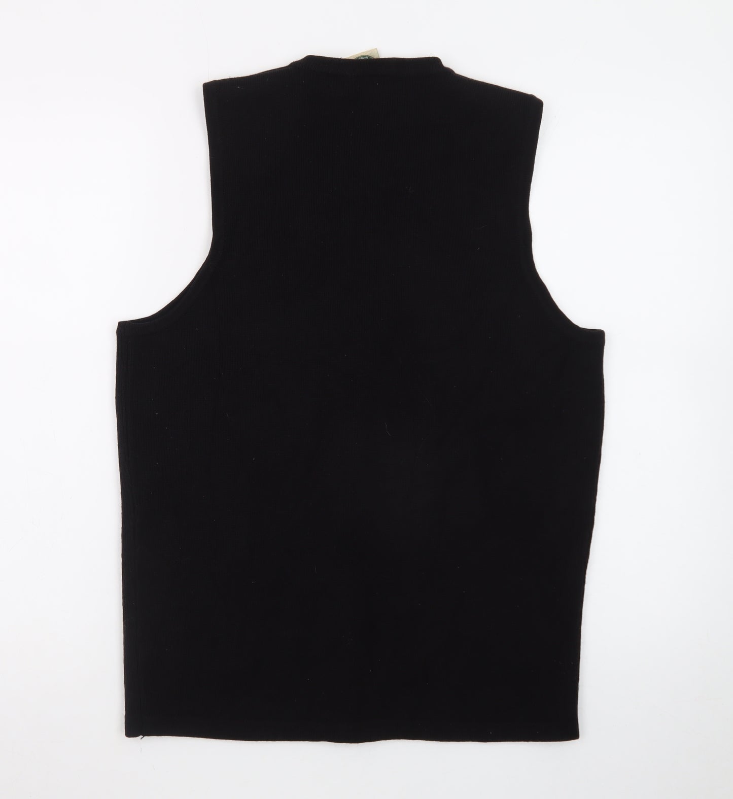 Vintage Sears Womens Black Acrylic Knit Vest Jumper Size S