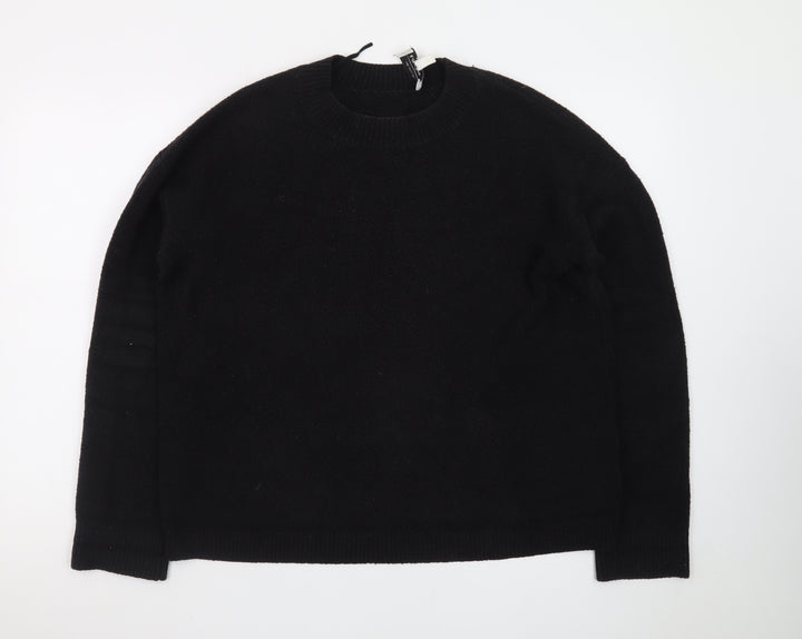 & Other Stories Women Black Wool Crew Neck Long Sleeve Jumper Size 12