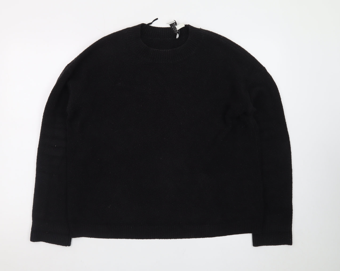 & Other Stories Women Black Wool Crew Neck Long Sleeve Jumper Size 12