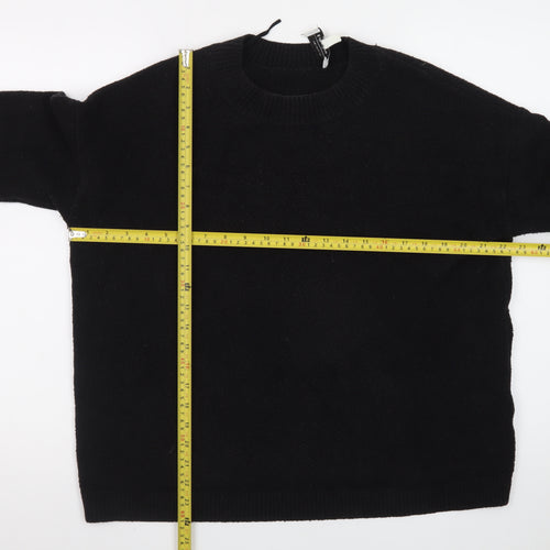 & Other Stories Women Black Wool Crew Neck Long Sleeve Jumper Size 12