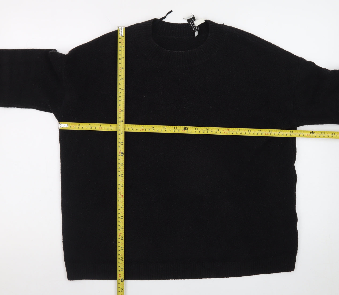 & Other Stories Women Black Wool Crew Neck Long Sleeve Jumper Size 12