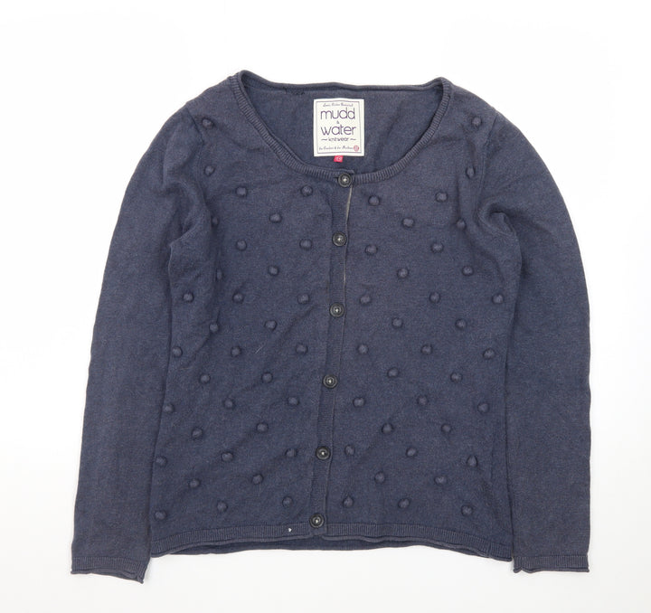 Mudd & Water Women's Blue Cotton Wool Knit Cardigan Size 14