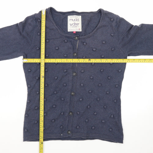 Mudd & Water Women's Blue Cotton Wool Knit Cardigan Size 14