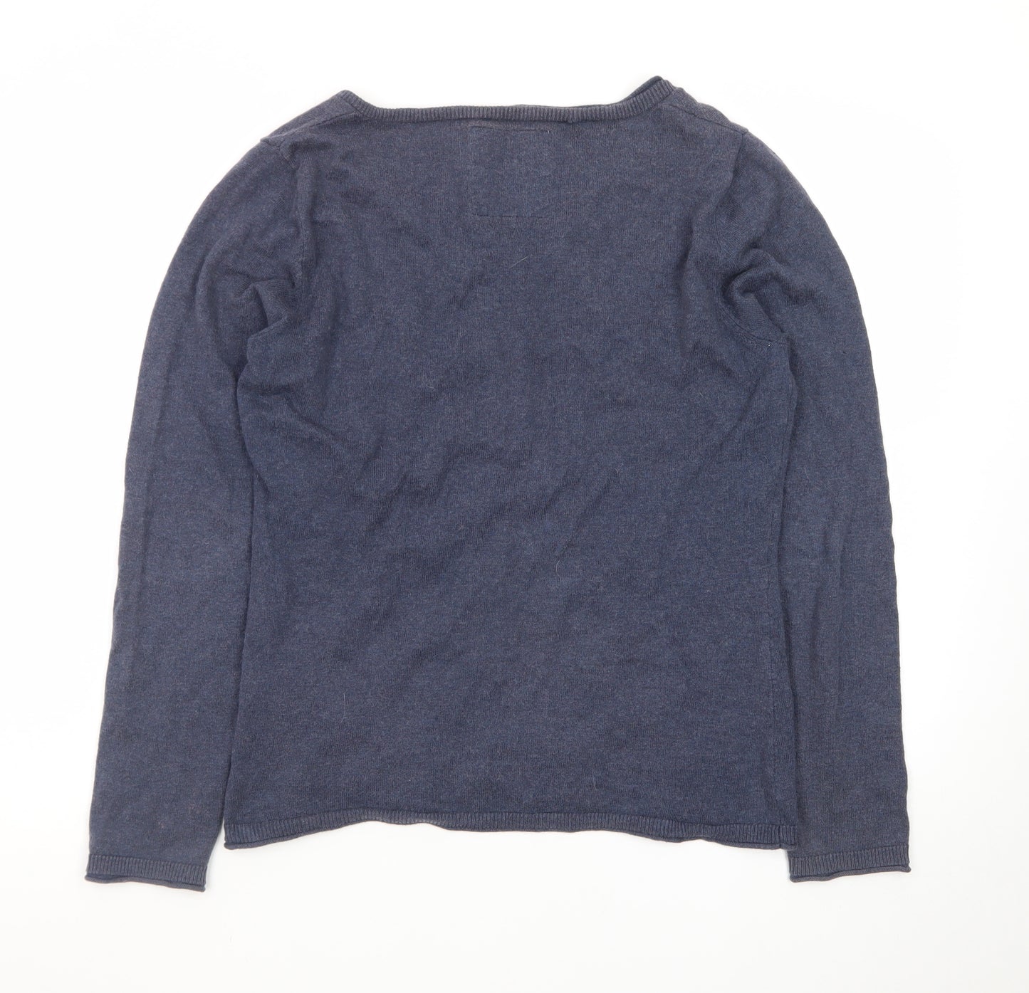 Mudd & Water Women's Blue Cotton Wool Knit Cardigan Size 14