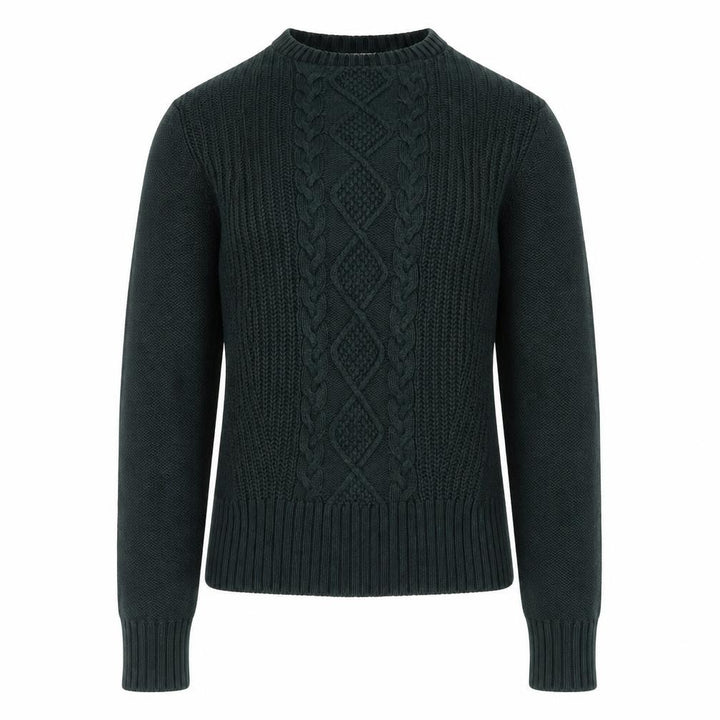 Oasis Women's Green Cable-Knit Cotton Pullover Jumper XS
