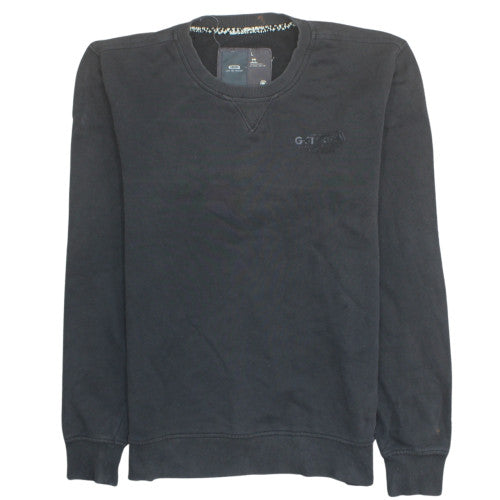 G-Star RAW Mens Black L Crew Neck Pullover Sweatshirt