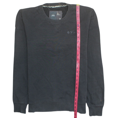 G-Star RAW Mens Black L Crew Neck Pullover Sweatshirt