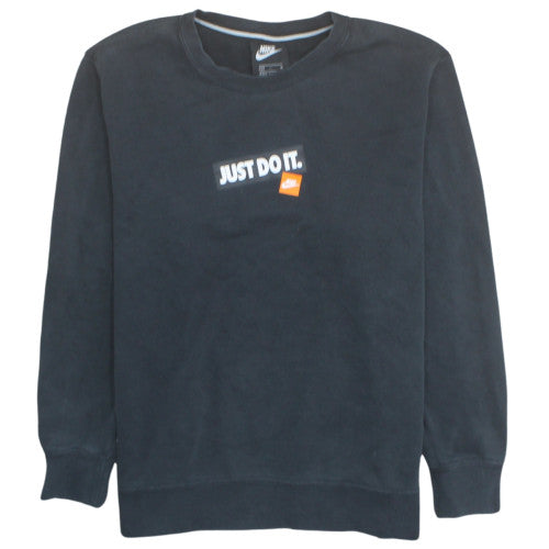Nike Men's Black Crew Neck Sweatshirt M 'Just Do It' Graphic Pullover