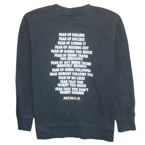 Nike Men's Black Crew Neck Sweatshirt M 'Just Do It' Graphic Pullover